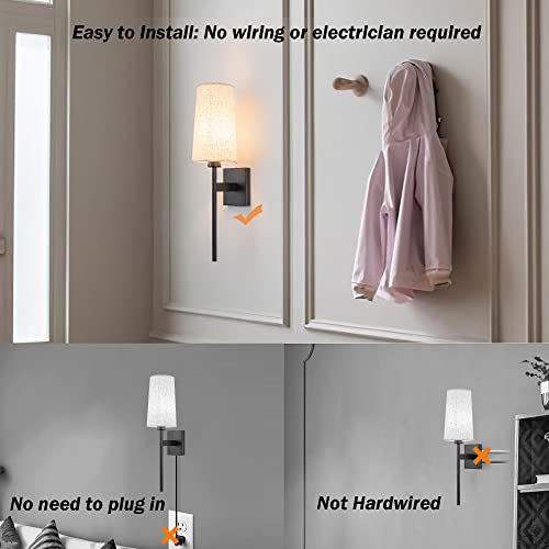 Battery Operated Wall Sconce Set Of Two, Wireless Wall Sconce Lighting With Remote Control, Indoor Dimmable Battery Operated Wall Lamp Light Fixture With 3 Color Temp Bulb For Bedroom Living Room ( Co #TOP4