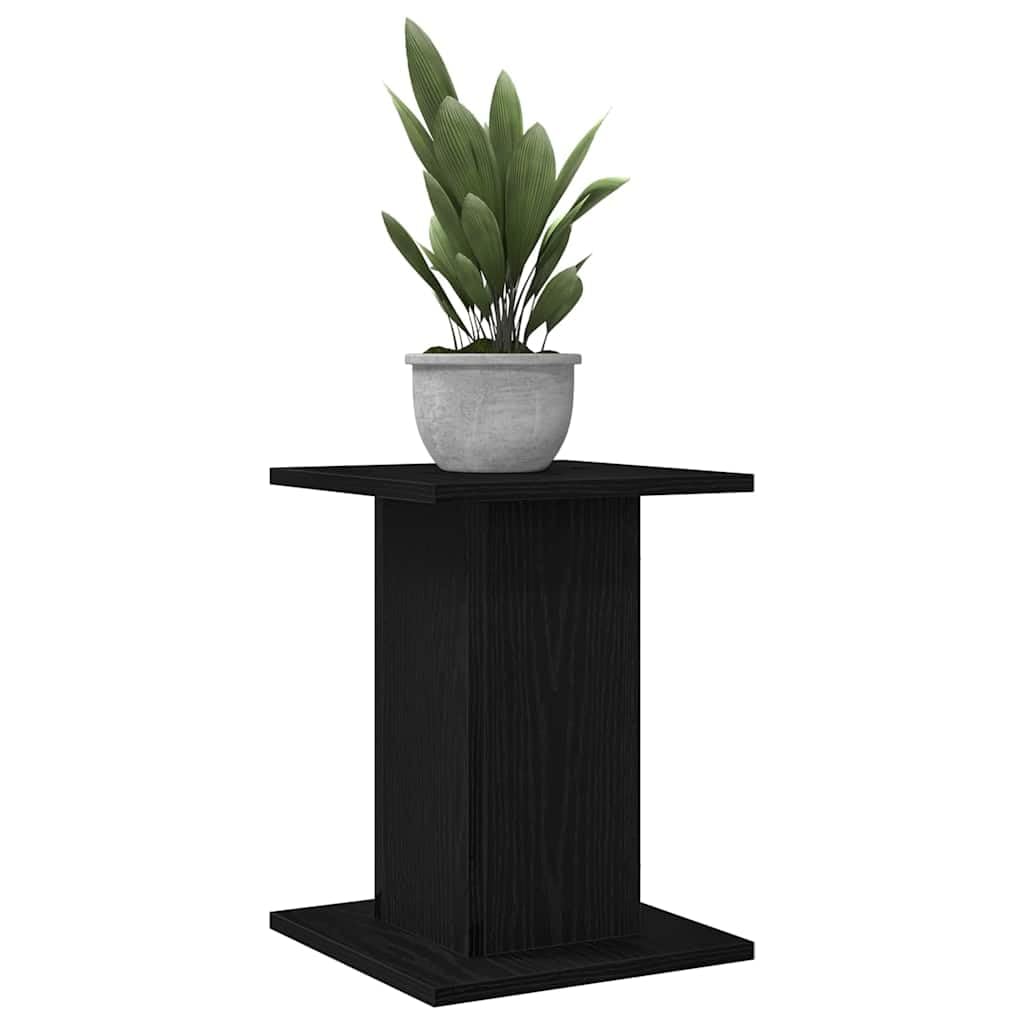 Soporte para plantas, 2 unidades, aspecto de roble negro, material de madera, 30 x 30 x 40 cm, soporte para plantas para salón, terraza, jardín, soporte estable para interior y exterior