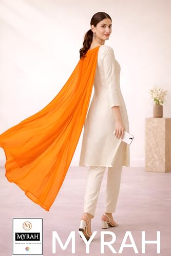 Image of MYRAH Chiffon Solid Casual Daily Use Dupatta For Women's & Girls Length - 2.50 Meter