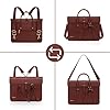 MOSISO 16 Zoll Laptoptasche für Damen, 15-15,6 Zoll PU Leder Laptop Umhängetasche Umrüstbar auf Rucksack, Lässig Handtasche Aktentasche Arbeit Reisen Tasche mit Schleifenknoten, Braun #5
