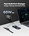 EF ECOFLOW USB C Charger, Rapid 65W GaN Type C Charging Block with Foldable Plug, Fast Wall Charger Compatible with iPhone 15/14/13, Galaxy, Pixel 4, iPad, AirPods, Apple Watch (USBC Cable Included)
