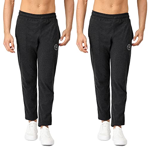 Image of Pepe Jeans Cotton Rich Solid Trackpant, Lounge Pant, Sportswear for Men - XL (Pack of 2)