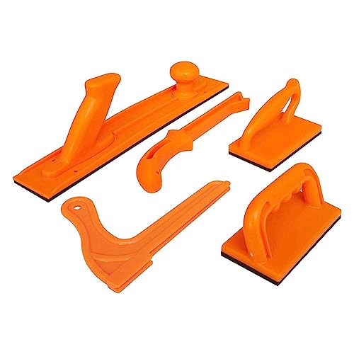 Wernfale 5 unids Push Handle Woodworking Rabot Orange Rubber Adecuado para enrutadores, carpinteros y sierras de mesa Herramientas de trabajo de madera