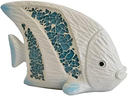 Usupgift Resin Ocean Series Statue Figurines for Gifts Home Bathroom Living Room Garden Desk Decor (Green-Fish)