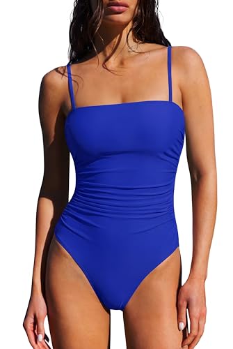 Image of SUUKSESS Women Sexy One Piece Swimsuit Tummy Control Square Neck Bathing Suit