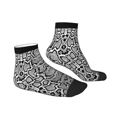 Black White Snake Skin Print Adult Socks Womens Mens Workout Thermal Cozy All-Season Gift Holiday Articles Use3