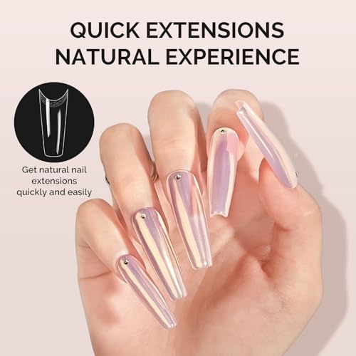 Image of MelodySusie Long Ballerina X Nail Tips - 600Pcs Clear Acrylic, Half Matte Full Cover Press on Nails for DIY Extension & Salon Use, 12 Sizes Pre-Shaped for Long-Lasting Manicure