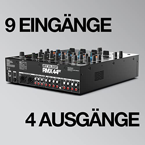 Reloop RMX-44 BT 4-Kanal-Bluetooth-DJ-Clubmixer, 9 Eingänge, 4 Ausgänge, Smart Connectivity Bluetooth Input mit Cue… - Image 3