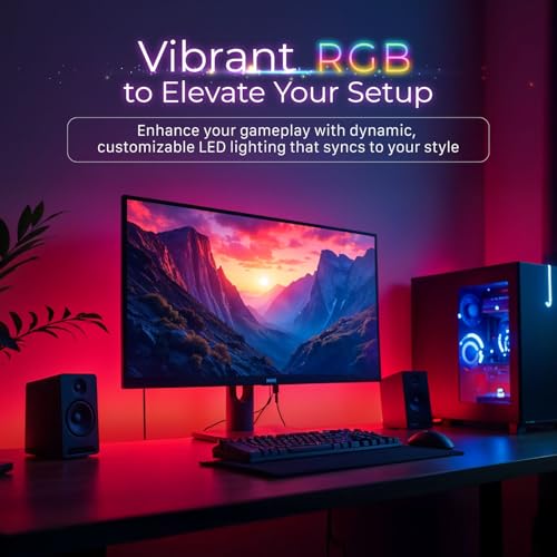 Image of Fosmon for PC Computer Monitor Backlight RGB Light Strip for Gaming Room | Fits Screens Up To 27.2 Inch, Custom Ambient USB-Powered Screen Desk Lamps Sync With Music Colors via Software Control
