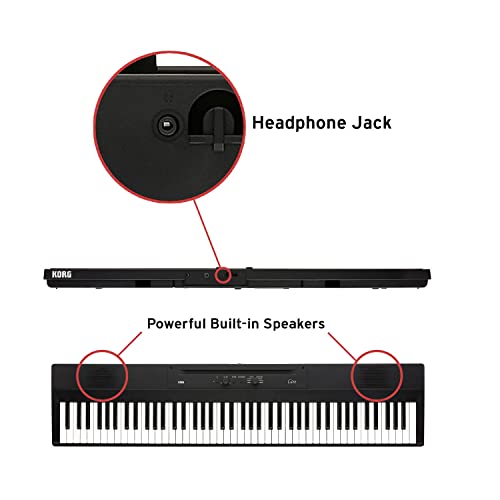 Korg Liano Piano numérique portable avec clavier doux au toucher Noir - Les Beatles, Paul McCartney, John Lennon, RIngo Starr, George Harrison Korg Liano Piano numérique portable avec clavier doux au toucher Noir – Image 7