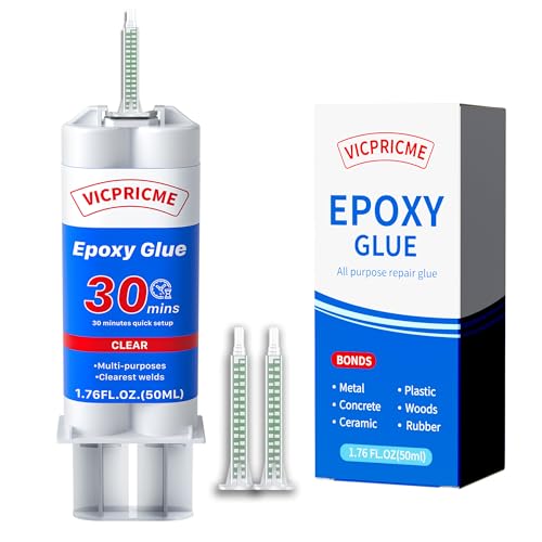 Plastic Glue, Clear Epoxy Glue Ideal for Repairing Plastic, Metal, Ceramics, Wood, Fishing rods, Golf Clubs, and More 30-Minute Fast Setting Optimal Cold Welding Bonding (1)
