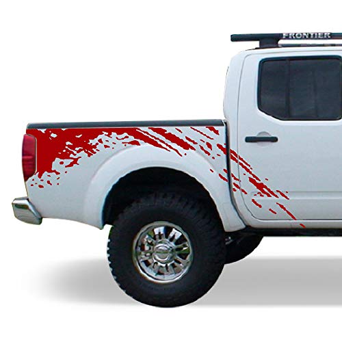 Decal Sticker Vinyl Bed Splash Mud Kit Compatible With Nissan Frontier Navara 2004-Present (Red) #TOP8