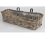 Photo Gallery buri 5 fioriere da balcone, 60 x 20 x 15 cm, in vimini, con supporto, fioriera Photo Gallery buri 5 fioriere da balcone, 60 x 20 x 15 cm, in vimini, con supporto, fioriera
