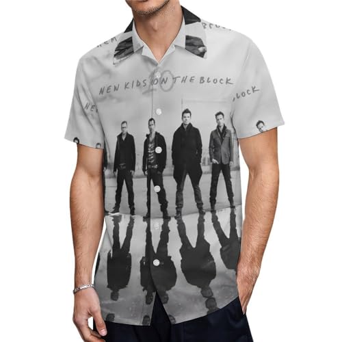 New Kids Music On The Block Shirt A Short Sleeved Shirt Button Down Shirts V Neck Short Sleeved Leisure Fresh Tee3