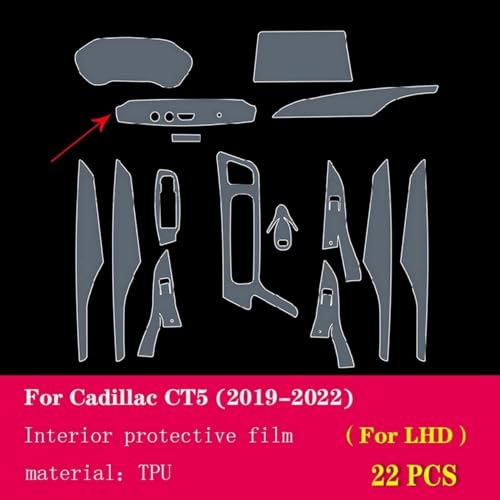 Película TPU para Cadillac CT5 2019-2022 RHD protector de salpicadero y pantalla 3