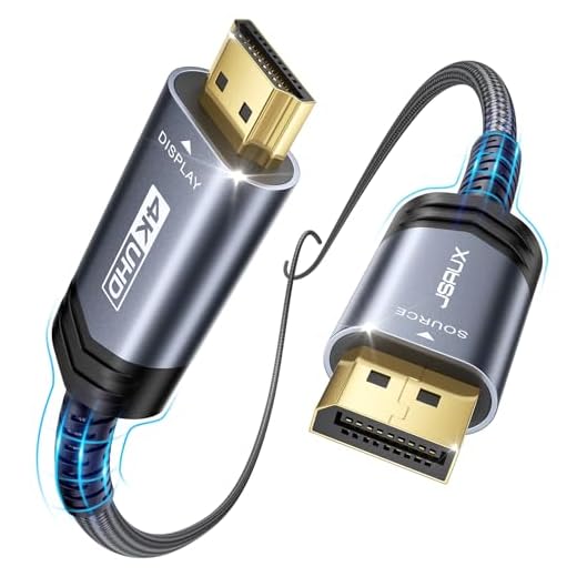 JSAUX 4K DisplayPort to HDMI Cable 10FT, DP to HDMI Male Video UHD 1440P/2K@120Hz,4K@30 Nylon DP to HDTV Uni-Directional Cord for Dell, Monitor, Projector, Desktop, AMD, NVIDIA, Lenovo, HP, ThinkPad
