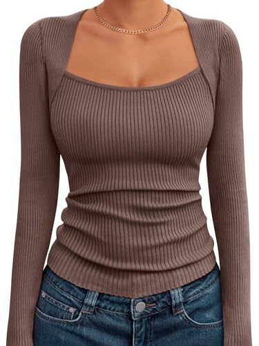 LILLUSORY Sweaters for Women Fall Outfits 2025 Long Sleeve Shirts for Women Knit Pullover Sweater Tops Clothes Fashion