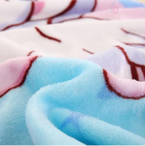 Image of Butterthief Multipurpose Cartoon Print Light Weight Blanket | Soft Cozy Plush All Seasons Blankets for 0-5 Years | Wrapper Cum Blanket for Baby Boys, Girls,New Born Kids Toddler (Rainbow)
