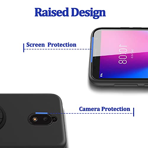 Nijiadi For Blu View 2 B130Dl Case With Ring Holder Kickstand, Soft Slim Flexible Shockproof 360° Rotation Stand Protective Phone Case For Blu View 2 - Black #TOP3