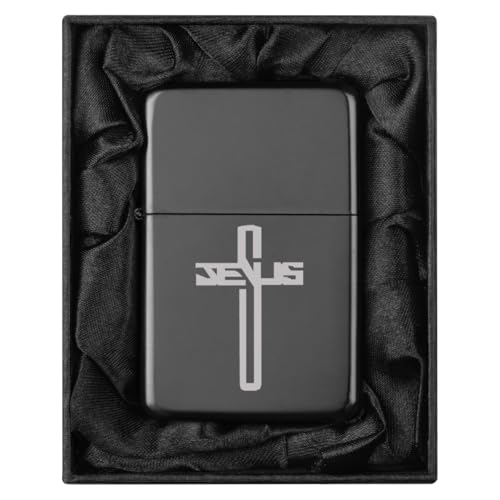 Encendedor en Negro con Estuche de Seda y Cruz de Jesús miniatura 1