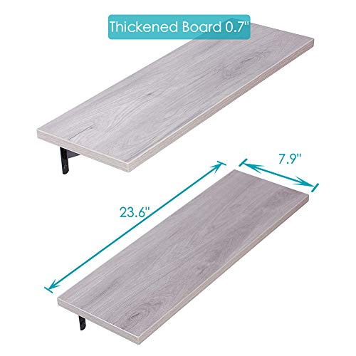 image for SUPERJARE Wall Mounted Floating Shelves, Set of 2, Display Ledge, Stor