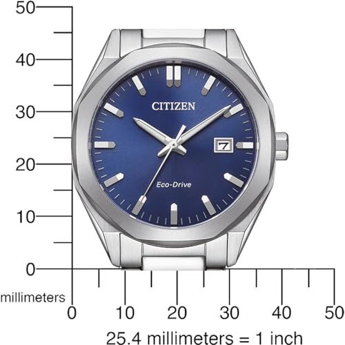 Citizen Stainless Steel Octangle Eco-Drive Blue Dial Unisex Analog Watch Bm7620-83L, Silver Band - Image 5