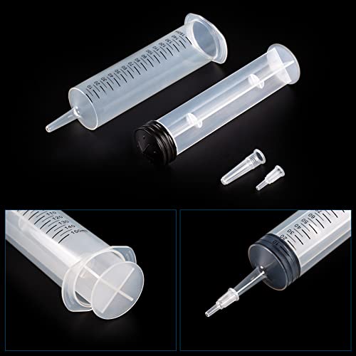 Image of 150ml /cc Syringes with Tube 40 Inch Handy Plastic Tubing and Adapter Tip | for Liquid, Refilling Measuring, Dispensing Watering, Plant Irrigation, Feeding Pets, Oil or Glue Applicator