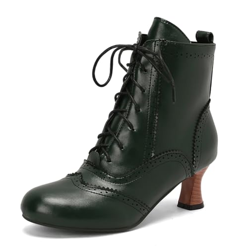 Bottes Renaissance femme à lacet et bottines vert vintage pointure 40