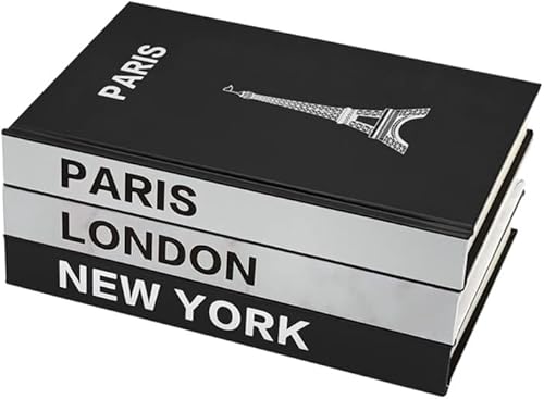 Miniatura 3 de 3 libros decorativos de tapa dura de París Londres Nueva York pila de libros decorativos con páginas en blanco libros de exhibición de moda para