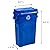 United Solutions 23 Gallon Highboy Plastic Recycling Bin Kitchen Trash Can with Lid, Pass Through Handles, and Dustpan Edge, Blue