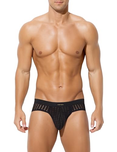 Casey Kevin Men's Mesh Briefs Breathable See Through Fishnet Underwear Low Rise Sexy Panties for Men2