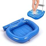 LARGE CHAMP D'APPLICATION: Ce pediluve piscine est facile à transporter et peut être utilisé à la plage, au bord de la piscine ou à l'extérieur. Grâce à ses dimensions généreuses, il peut également servir de bain de pieds, vous permettant de profiter d'un bain de pieds apaisant et luxueux dans le plus grand confort
