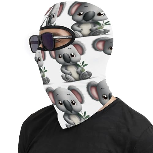 Pasamontañas para hombres y mujeres con diseño de koala impreso, máscara facial térmica para clima frío, equipo para motocicletas y esquí miniatura 4