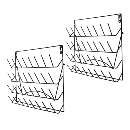 SOLUSTRE Elegant 2-Pack Iron Wall Rack for Glass Cups Bottle Drying Stand Multifunctional Display Holder Modern Decor