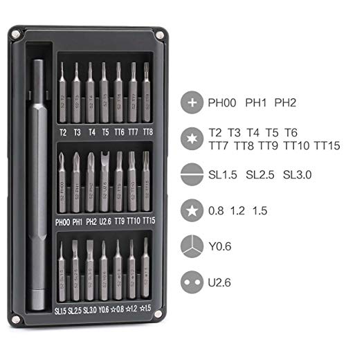 Precision Screwdriver Set with 21 Bits,Electronics Repair Mini Tool Kit, Small Magnetic Torx Screwdriver Set Fixing Most Electronics as iPhone, MacBook, Watches, Laptop, Camera (21 in 1)
