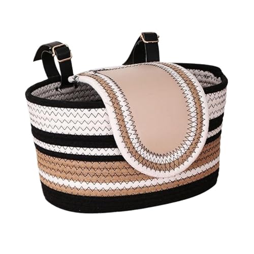 Panier avant tissé pour vélo de ville avec sangles de fixation réglables
