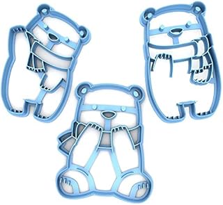 Sweet Prints Inc Set of 3 Cute Bear Cookie Cutter - Dishwasher Safe (Lar...