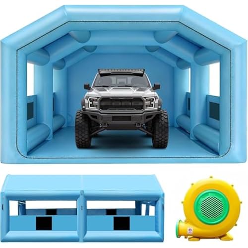 LVAOSTT Paint Booth 20x13x8.5FT Inflatable Paint Booth Portable Spray Booth Tent with Blower Air Filter System for DIY Spray Car Truck Motorcycle Garage Furniture Part Painting