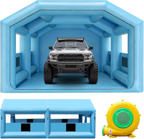 LVAOSTT Paint Booth 20x13x8.5FT Inflatable Paint Booth Portable Spray Booth Tent with Blower Air...
