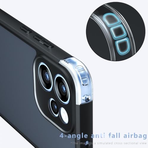 Image of Matte PC+TPU Phone Case for Oppo Reno 15 Pro Mini 5G Air Bags & Camera Protection, Anti-Fingerprint, Never Turns Yellow, Micro Arc Edge, Skin-Friendly Feel, Raised Camera Guard, Black