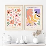  Póster del mercado de flores de Madrid, Londres, Seúl, pinturas en lienzo, impresiones artísticas de pared para cocina, sala de estar, decoración del hogar, 19,6 \
