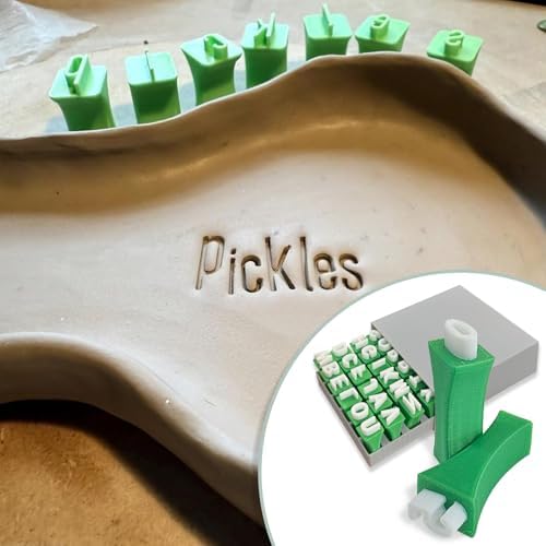 Letter Stamps for Clay, Letters Stamp, 36 PCS Clays Lettered Stamped Clayey Stamping for Making Pottery Cookies DIY Cakes Baking 1 Set