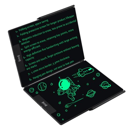 EMEBAY Tableta de escritura LCD de 14,3 pulgadas con pantalla plegable, bloc de notas digital ultrafino para niños y adultos, bloc de notas borrable para tableta, escritura, dibujo, dejar un mensaje