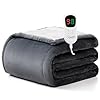 Homemate – Cobija eléctrica térmica con apagado automático en 1/2/4/6/8 horas, 10 niveles de calor, 50 x 60 pulgadas, sin sobrecalentamiento, tela de franela y felpa sintética, con certificación ETL