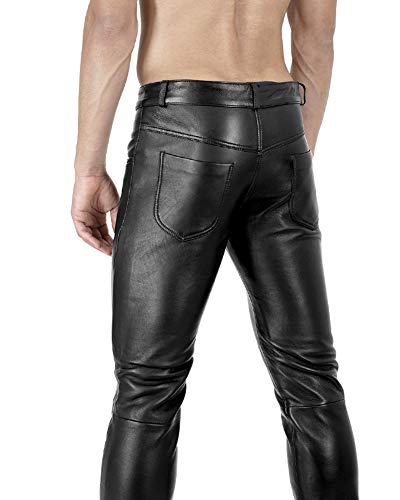 Bockle® 1991 Super-Stretch Tube Black Men Stretch Leather Pants3