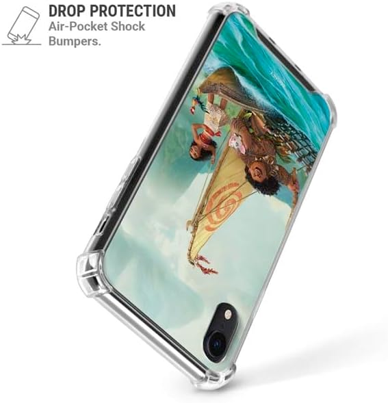 Skinit Clear Phone Case Compatible with iPhone XR - Officially Licensed Disney Princess Moana and Maui Set Sail Design
