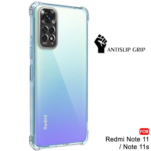 Image of TheGiftKart Crystal Clear Back Cover Case for Mi Redmi Note 11 / Note 11s | Shockproof Soft TPU Case | Cushioned Edges for Ultimate Protection Back Cover Case (TPU, Transparent)