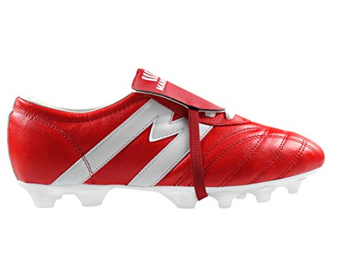 Manriquez Soccer Cleats MID SX Red White Genuine Leather Adult