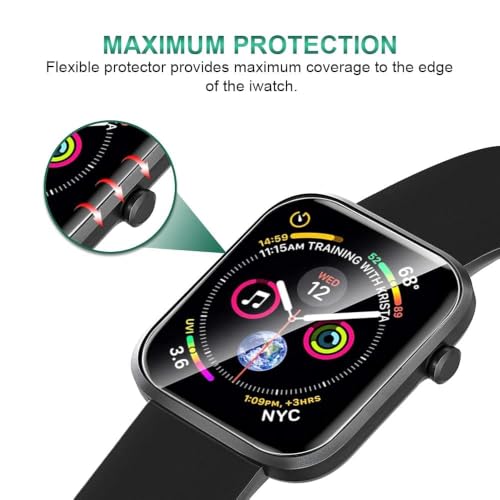 Image of BLACKSHEEP 2 Pack Membrane For Apple Watch Series 1 /2 /3 (38mm) Full Screen Coverage Flexible Watch Screen Protector with Easy Installation Kit