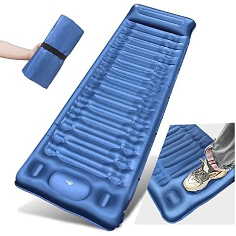 BLUEVER Colchón de Acampada Autoinflable con Bomba de pie Cover